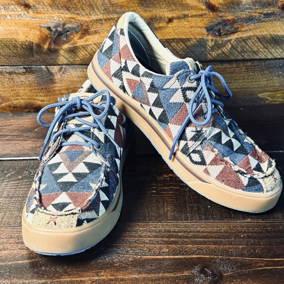 Twisted X Other - Twisted X Men's 8.5 Medium Hooey Loper Shoes Moc Toe MHYC006 Graphic‎ Pattern